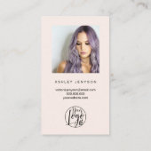 Carte De Visite Commande de logo photo de script brossé blanc merc (Dos)