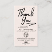 Carte De Visite Commande de logo photo de script brossé blanc merc (Devant)