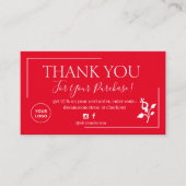 Carte De Visite Commande de script rouge moderne merci (Devant)