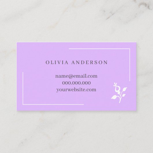 Carte De Visite Commande de script violet moderne merci entreprise (Dos)