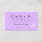 Carte De Visite Commande de script violet moderne merci entreprise (Devant)