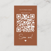 Carte De Visite Commande en terre cuite moderne merci code QR (Dos)