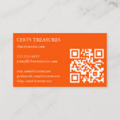 Carte De Visite Commande MERCI Aquarelle Bouquet de marais QR Code (Dos)