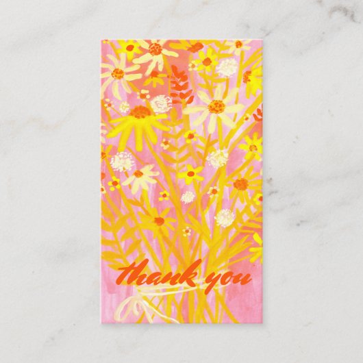 Carte De Visite Commande MERCI Aquarelle Bouquet de marais QR Code (Devant)