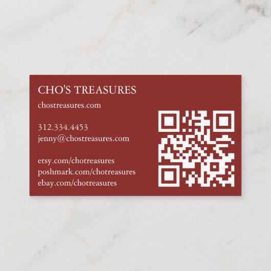 Carte De Visite Commande MERCI Aquarelle Bouquet de marais QR Code (Dos)