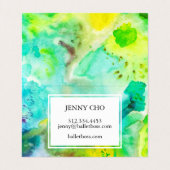 Carte De Visite Commande Merci aquarelle couleur vert plissé (Intérieur déplié)