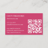 Carte De Visite Commande MERCI Cute Daisy Bouquet Rose QR Code (Dos)