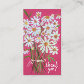 Carte De Visite Commande MERCI Cute Daisy Bouquet Rose QR Code (Devant)