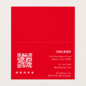 Carte De Visite Commande Merci personnalisé Script rouge blanc pli (Intérieur déplié)