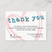 Carte De Visite Commande moderne INSERT tendance merci Pink Blue (Devant)