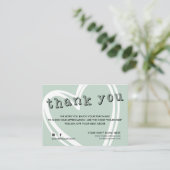 Carte De Visite Commande moderne INSERT tendance merci Sage green (Debout devant)