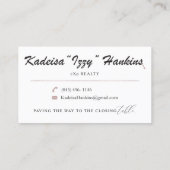 Carte De Visite Commande personnalisée | Modèle Zazzle non modifia (Dos)