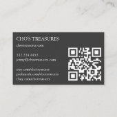 Carte De Visite Commander MERCI Cute Daisy Bouquet QR Code B&W (Dos)