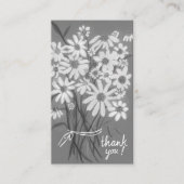 Carte De Visite Commander MERCI Cute Daisy Bouquet QR Code B&W (Devant)