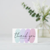 Carte De Visite Commander MERCI Pretty Minimalist Pastel Blobs (Debout devant)