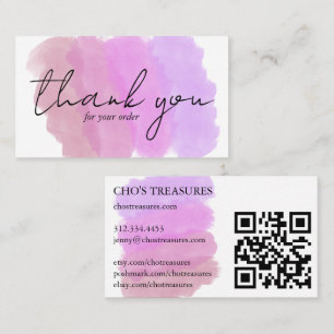 Carte De Visite Commander MERCI Pretty Minimalist Pastel Blobs