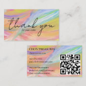 Carte De Visite Commander MERCI Pretty Minimalist Pastel Rainbow (Devant / Derrière)