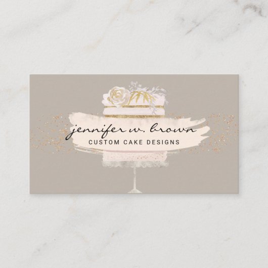 Carte De Visite Commandes de Pops de Gâteau de Mariage (Devant)
