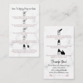 Carte De Visite Comment appliquer les clous de presse Instructions (Devant / Derrière)