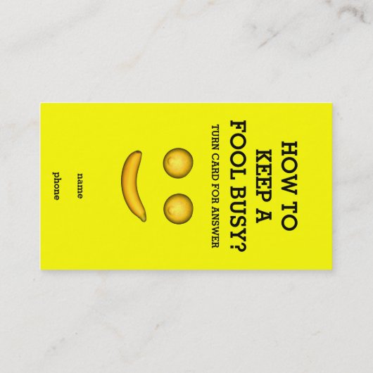 Carte De Visite Comment Garder Un Fool Occupé (Dos)