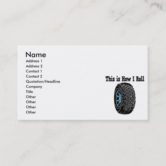 Carte De Visite Comment je roule Pneu (Devant)