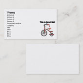 Carte De Visite Comment je roule (Tricycle) (Devant / Derrière)