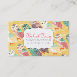 Carte De Visite Comment maintenant petits hiboux ? Pastels sur