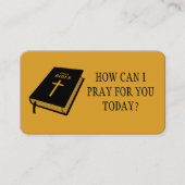 Carte De Visite Comment puis-je prier pour vous Église Pasteur Or (Devant)