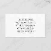 Carte De Visite Comment Puis-Je Prier Pour Vous, Pasteur De L'Égli (Dos)