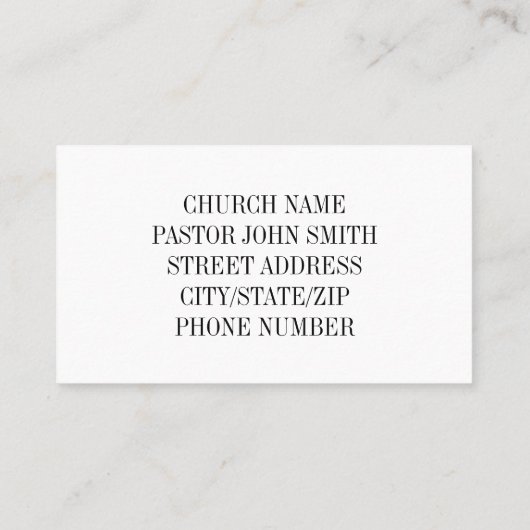 Carte De Visite Comment Puis-Je Prier Pour Vous, Pasteur De L'Égli (Dos)