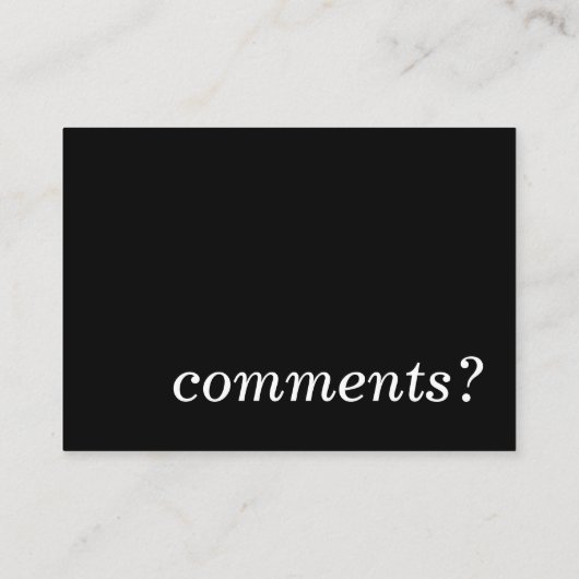 Carte De Visite commentaires ? (Dos)