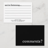 Carte De Visite commentaires ? (Devant / Derrière)