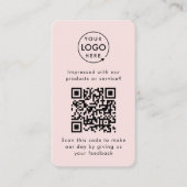 Carte De Visite Commentaires clients QR Code Pink Business Review (Devant)