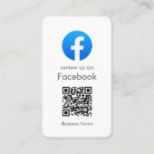 Carte De Visite Commentaires Facebook | Code QR professionnel blan (Devant)