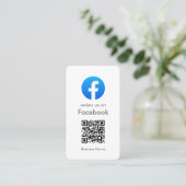 Carte De Visite Commentaires Facebook | Code QR professionnel blan (Debout devant)