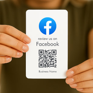 Carte De Visite Commentaires Facebook Code QR professionnel blan