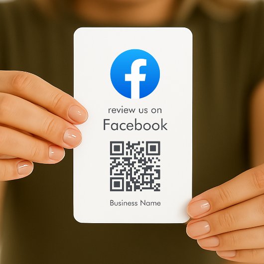 Carte De Visite Commentaires Facebook | Code QR professionnel blan