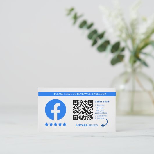 Carte De Visite Commentaires Facebook | Merci de code QR professio (Debout devant)