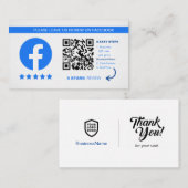Carte De Visite Commentaires Facebook | Merci de code QR professio (Devant / Derrière)