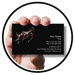 Carte De Visite Commerçant Boursier Professionnel Taureau de Wall