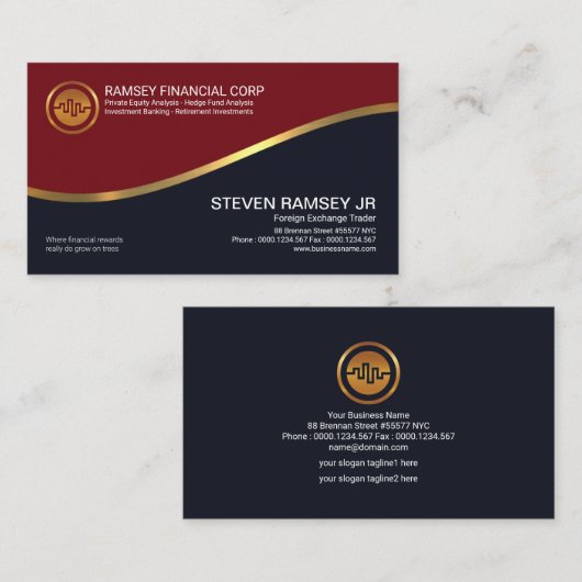 Carte De Visite Commerçant élégant simple moderne de forex de (Devant / Derrière)