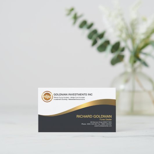 Carte De Visite Commerçant luminescent élégant simple de forex de (Debout devant)