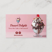 Carte De Visite Commerce de crème glacée | Code-barres rose (Dos)