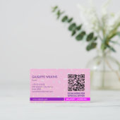 Carte De Visite Commerce de crème glacée | Code-barres rose (Debout devant)