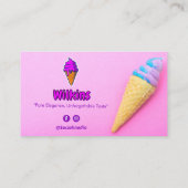 Carte De Visite Commerce de crème glacée | Code-barres rose (Dos)