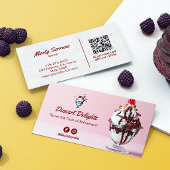 Carte De Visite Commerce de crème glacée | Code-barres rose