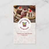 Carte De Visite Commerce de crème glacée | Délicieuse crème desser (Dos)