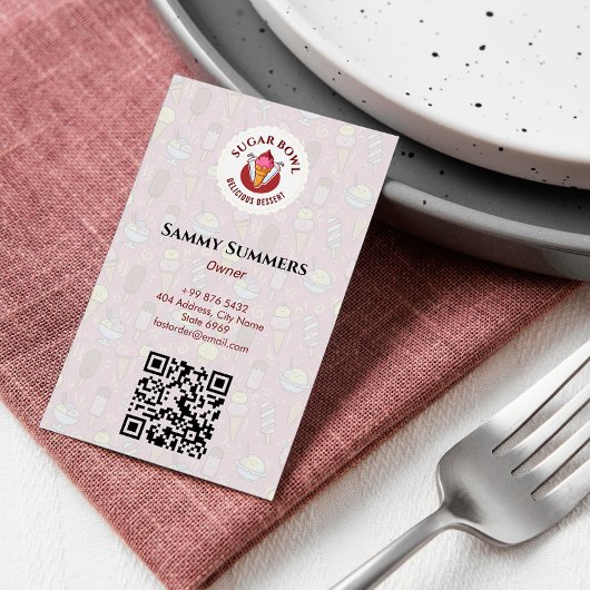 Carte De Visite Commerce de crème glacée | Saveurs délicieuses de 