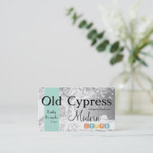 Carte De Visite Commerce de détail avec Vieux Arbre Icônes de médi (Debout devant)