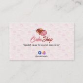 Carte De Visite Commerce de gâteaux sucrés | Élégant gâteau au fro (Dos)